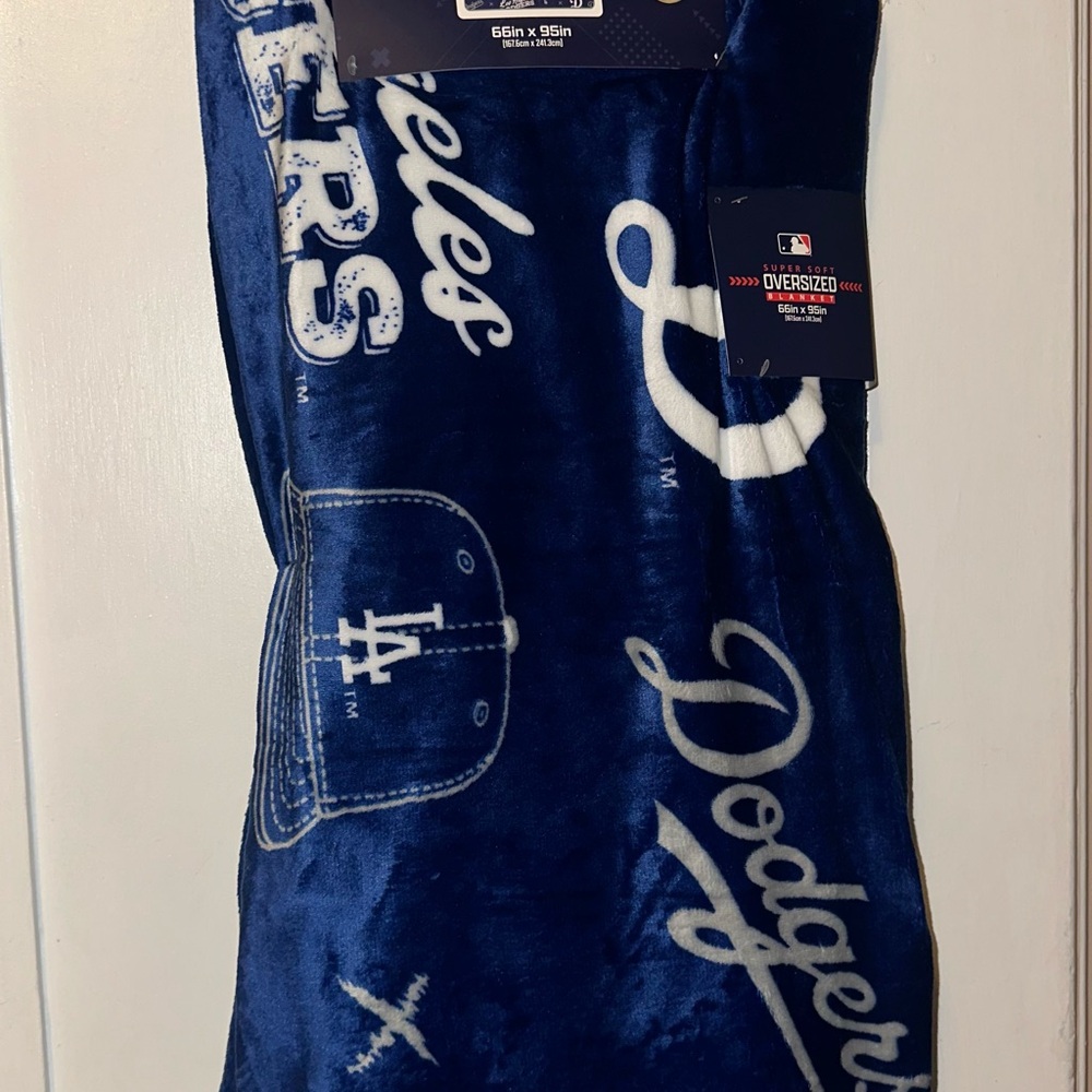 MLB Blue and White Dodgers Throw Blanket